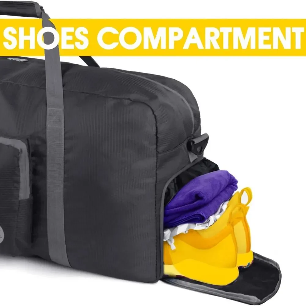 WANDF Unisex 80L Minimalist Athleisure Outdoors Foldable Duffle Travel Luggage